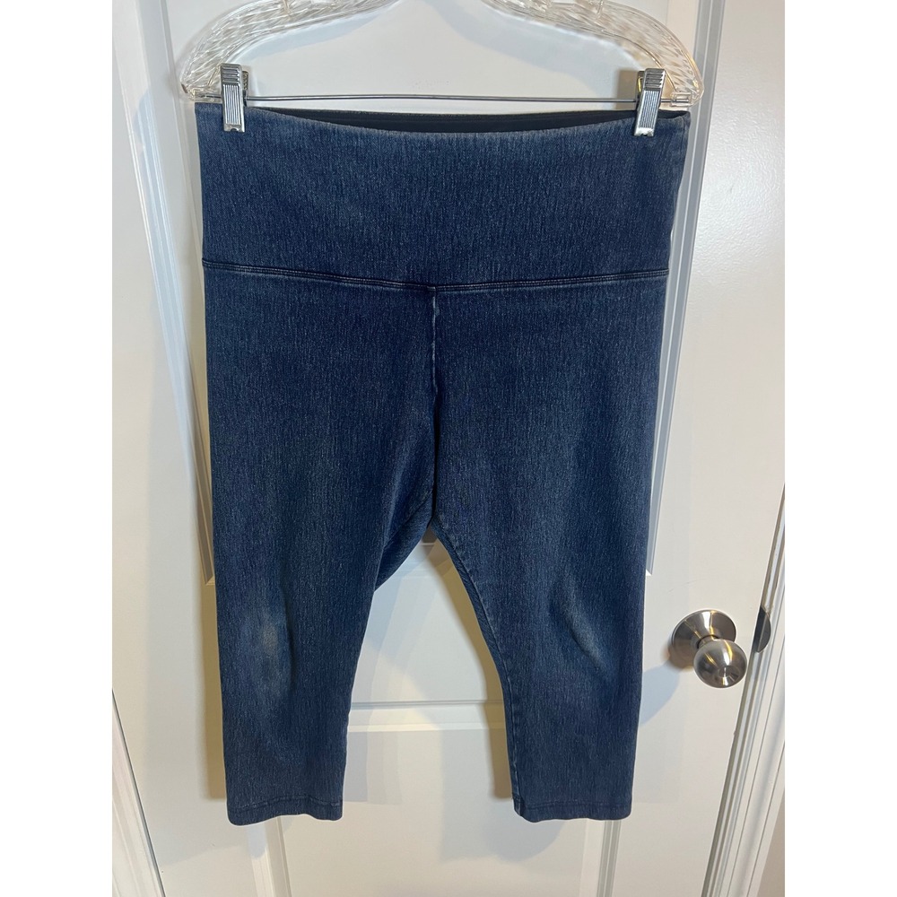 Lysse Womens Denim Leggings High Waist Blue Large
